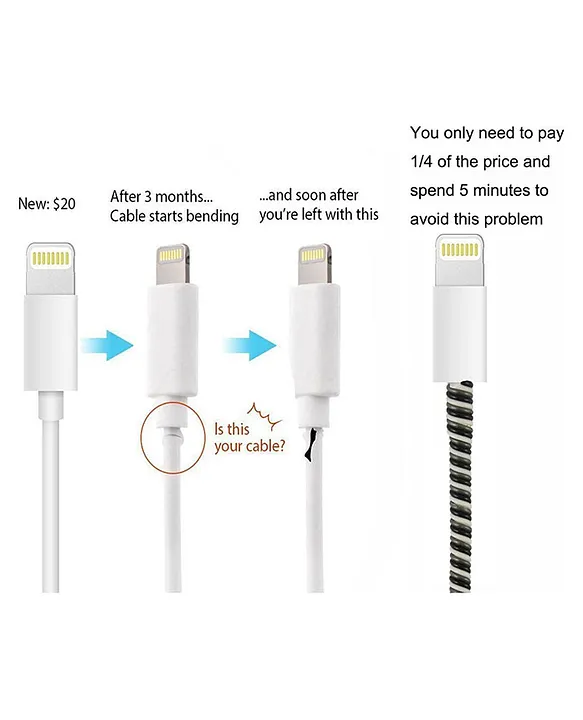 SKYCELL Spiral Charger Cable Protectors for Wires Protector Data