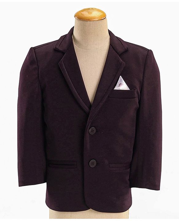 Babyhug Woven Full Sleeves Three Pieces Solid Colour Party Suit With Bow - Pink & Maroon