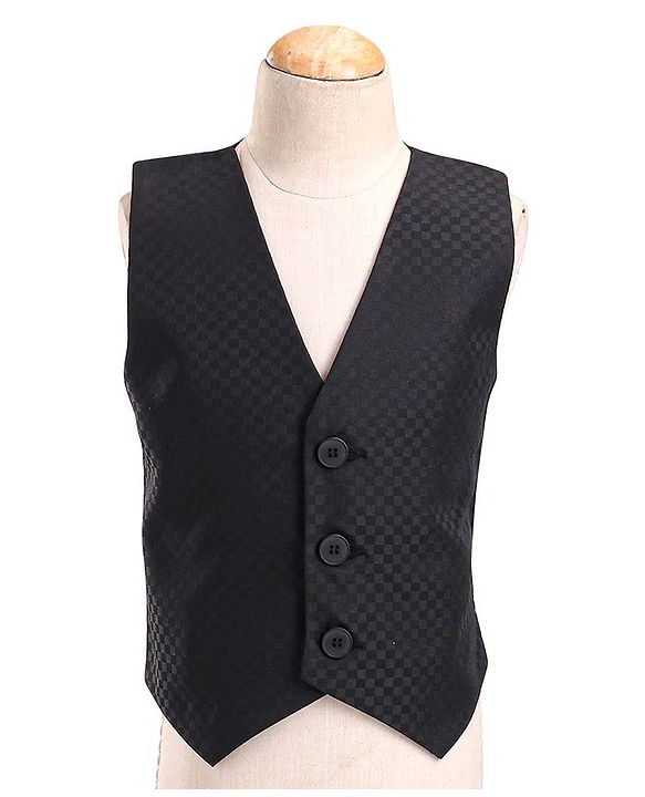 Babyhug Woven Full Sleeves Stretch Fit Five Piece Party Suit Solid Colour-  Rust & Black