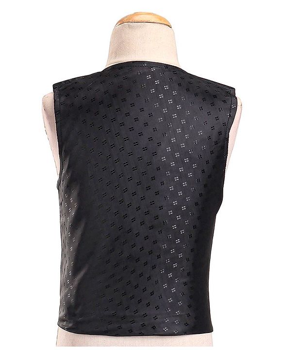 Babyhug Woven Full Sleeves Stretch Fit Five Piece Party Suit Solid Colour-  Rust & Black