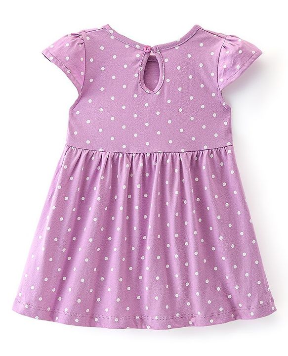 Babyhug Cotton Knit Cap Sleeves Floral Printed Frocks with Bow Applique Pack of 2 - Multicolour