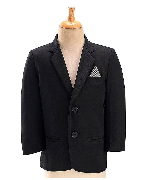 Babyhug Woven Full Sleeves Stretchable 5 Pieces Solid Party Suit with Bow Tie - Black