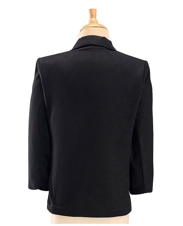 Babyhug Woven Full Sleeves Stretchable 5 Pieces Solid Party Suit with Bow Tie - Black