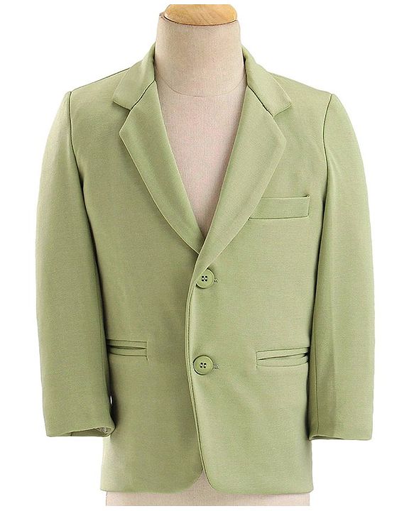 Babyhug Woven Full Sleeves Stretch Fit Party Suit With Bow - Green & White