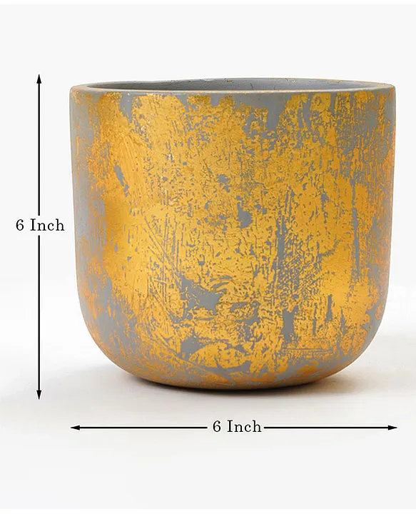 Purezento Century Gold Terracotta Planter- Grey Online in India