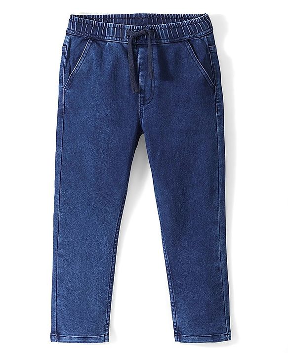 Pine Kids Full Length Relaxed Fit Elasticated Waist Jeans With Drawcord - Blue