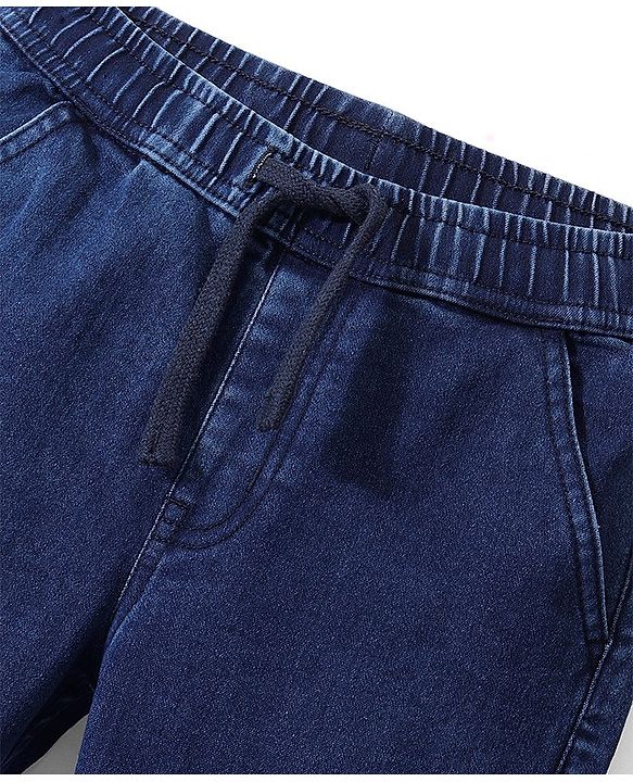Pine Kids Full Length Relaxed Fit Elasticated Waist Jeans With Drawcord - Blue