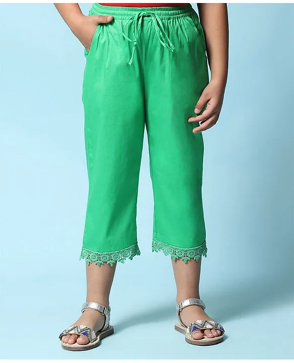 Buy BIBA Girls Blue Cotton Striped Trousers for Girls Clothing Online @  Tata CLiQ