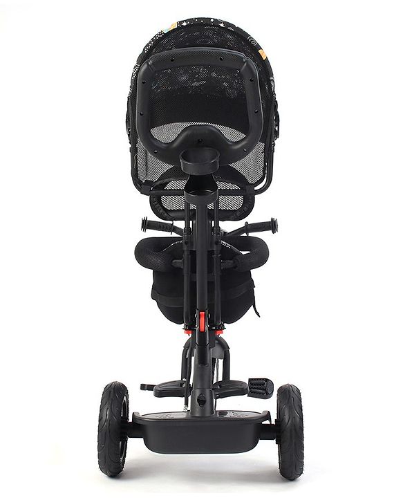 Babyhug Tricycle with Air Wheel Canopy & Parental Handle - Black