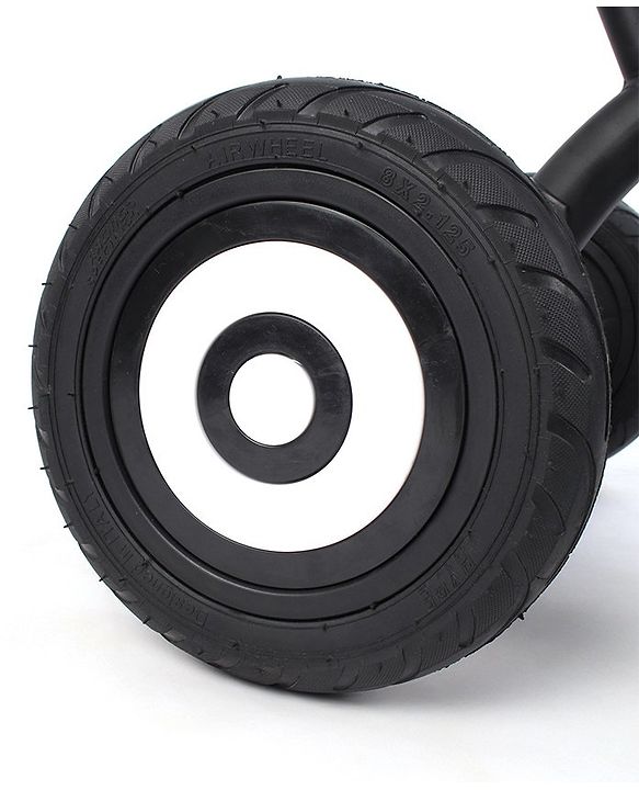 Babyhug Tricycle with Air Wheel Canopy & Parental Handle - Black