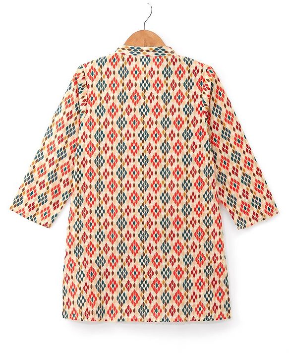 Babyhug Cotton Full Sleeves Printed Kurta with Pyjama Set - Pink