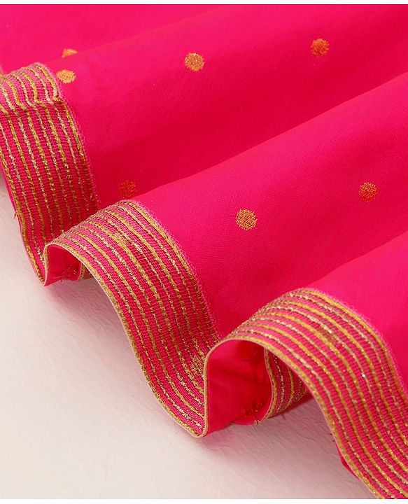 Babyhug  Sleeveless Embroidered Choli with Lehenga and Dupatta - Pink