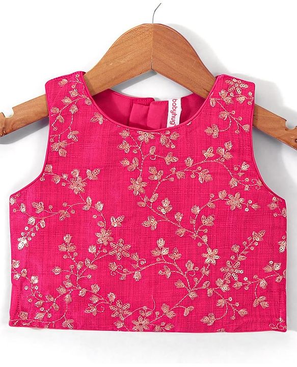 Babyhug Sleeveless Embroided Choli with Embroided Lehenga & Dupatta - Sky Blue