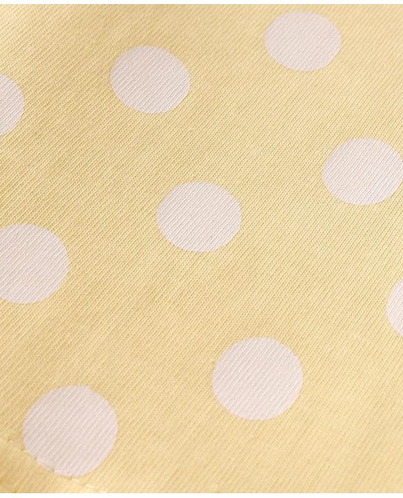 Babyhug Cotton Knit Full Sleeves Night Suit With Polka Dot Print - Yellow