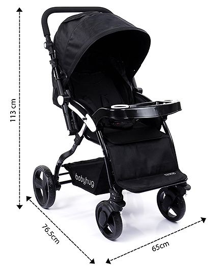 Babyhug Joy Ride Stroller With Reversible Handle - Black