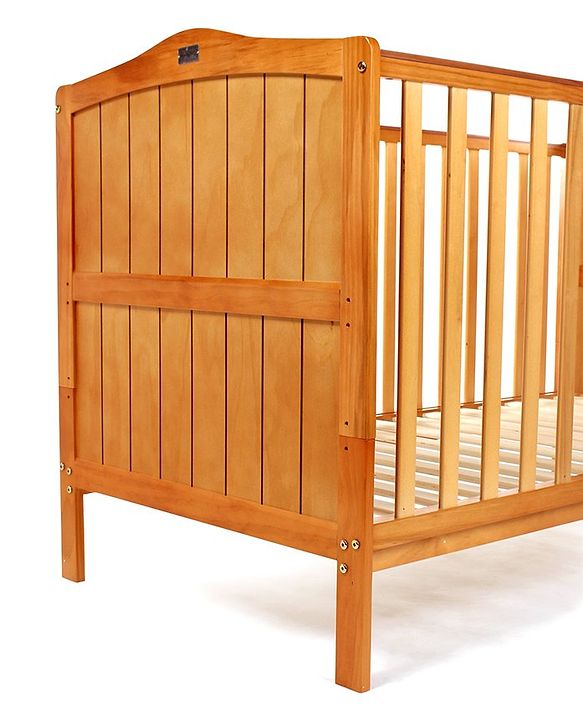 Babyhug Merlino 2 in 1 Wooden Cot Cum Junior Bed with Height Adjustable & Plug and Play Assembly - Antique