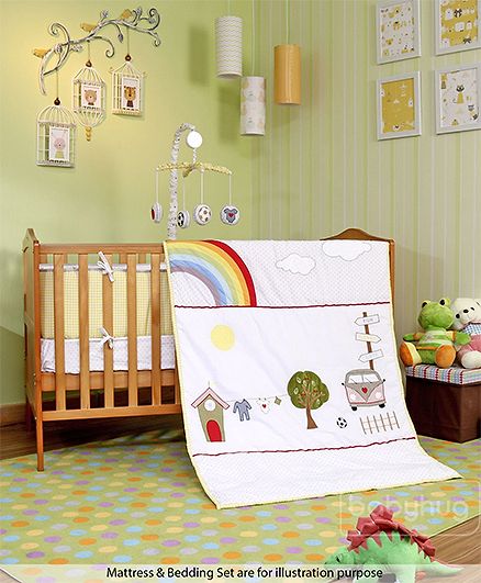 Babyhug Merlino 2 in 1 Wooden Cot Cum Junior Bed with Height Adjustable & Plug and Play Assembly - Antique