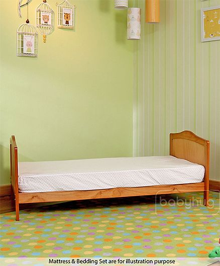 Babyhug Merlino 2 in 1 Wooden Cot Cum Junior Bed with Height Adjustable & Plug and Play Assembly - Antique