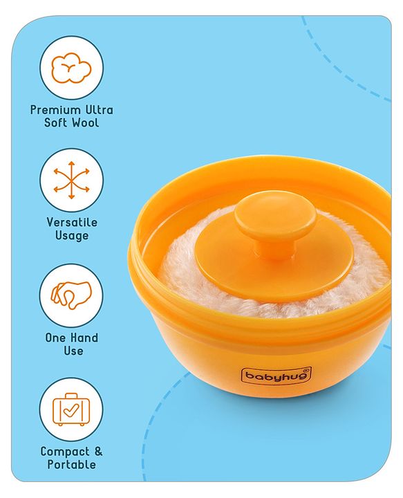 Babyhug Powder Puff with Container -Yellow