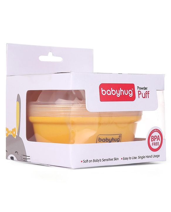 Babyhug Powder Puff with Container -Yellow