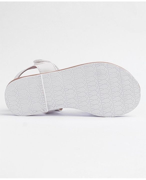 Pine Kids Solid Colored Velcro Closure Party Sandals - Silver
