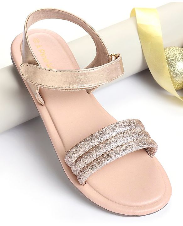 Pine Kids Solid Colored Velcro Closure Party Sandals - Silver