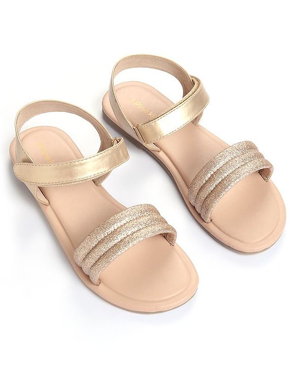 Pine Kids Solid Colored Velcro Closure Party Sandals - Silver