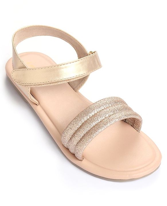 Pine Kids Solid Colored Velcro Closure Party Sandals - Silver