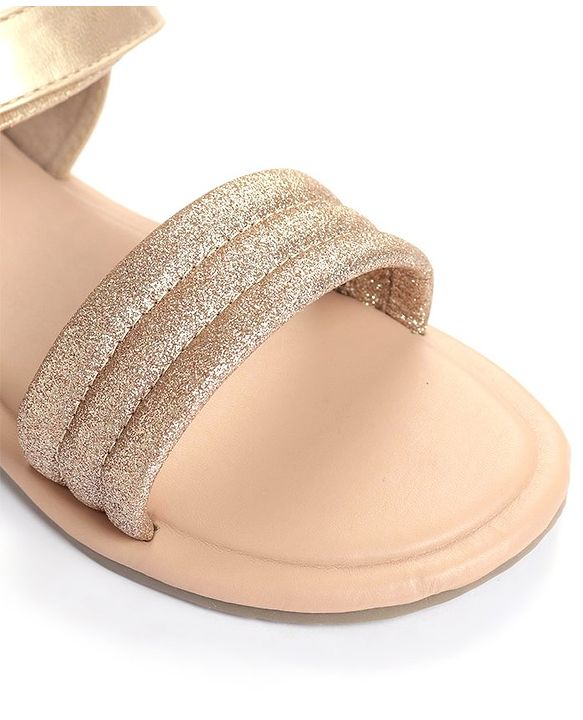 Pine Kids Solid Colored Velcro Closure Party Sandals - Silver