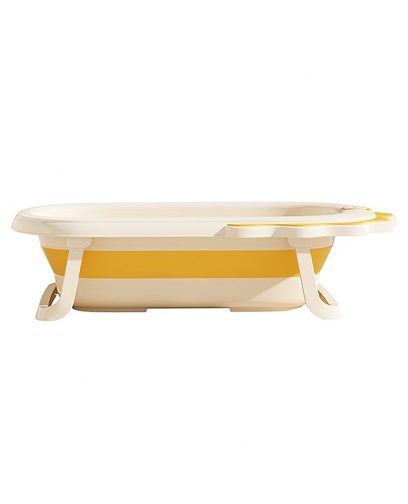 Babyhug Foldable Anti Slip Bath Tub with Cushion  - Yellow