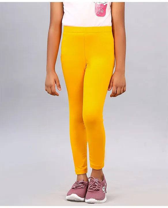 Buy Go Colors Women Yellow Solid Stretch Leggings Online at Best Prices in  India - JioMart.