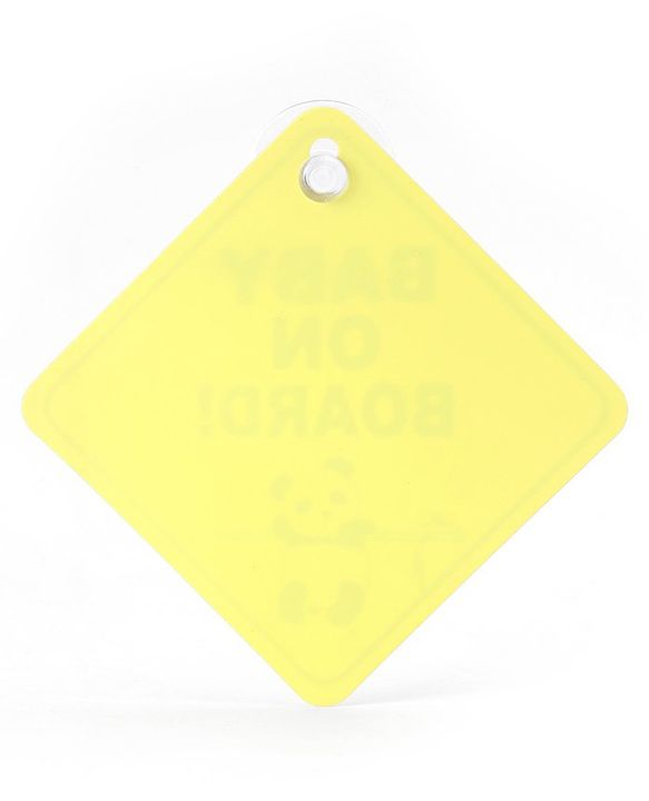 Babyhug Car Sign Boards & Stickers with Panda Print- Yellow