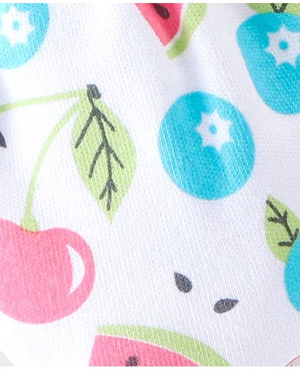 Babyhug 100% Cotton Knit Apple Print Mittens & Booties - Multicolour