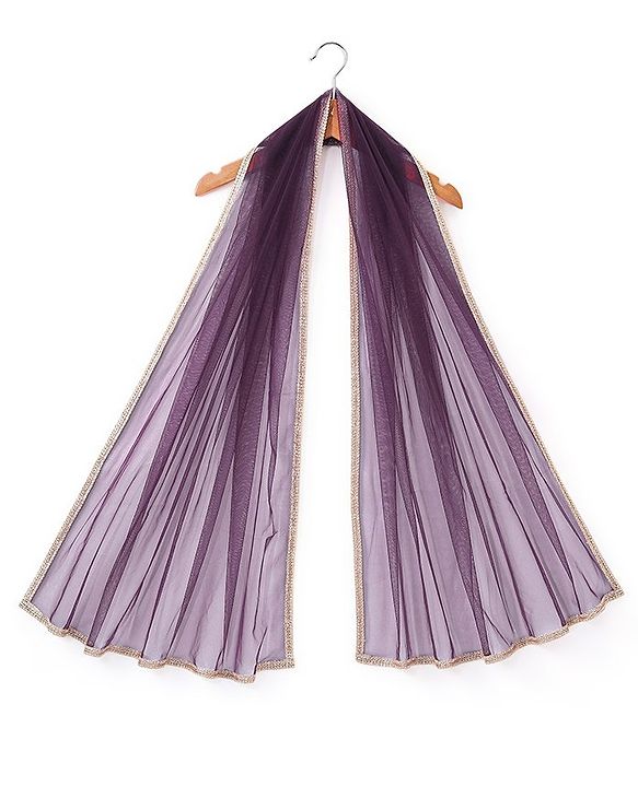 Babyhug Cape Sleeves Sequenced Embroidered Choli with Lehenga and Poncho Set - Purple