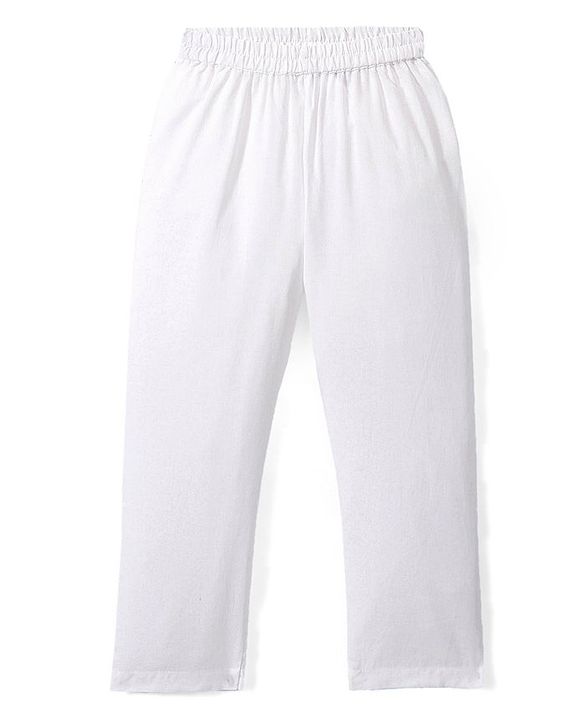Babyhug Full Sleeves  Solid Kurta Pyjama Set with Sequenced Embroidered Jacket - White
