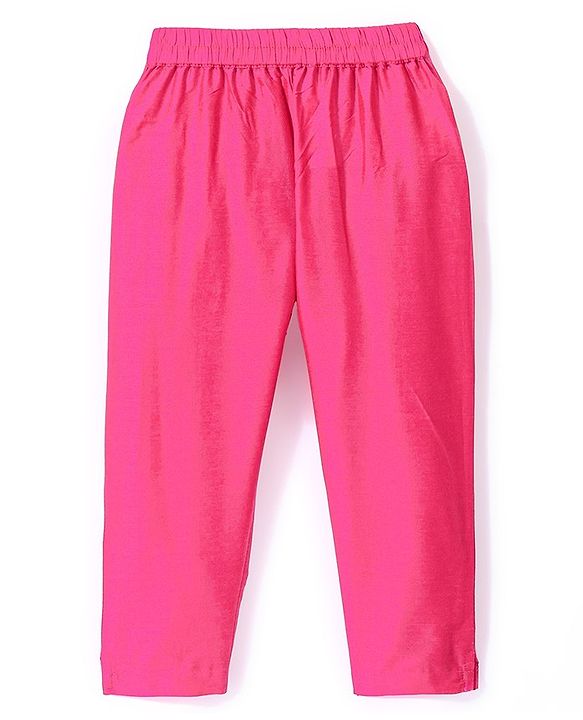 Babyhug Three Fourth Sleeves Foil Printed Kurti Pant and Dupatta Set - Fuchsia