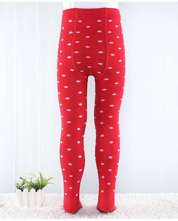 Cute Walk by Babyhug Anti Bacterial Tights Polka Dot Design - Red