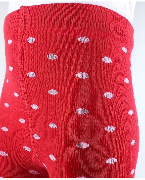 Cute Walk by Babyhug Anti Bacterial Tights Polka Dot Design - Red