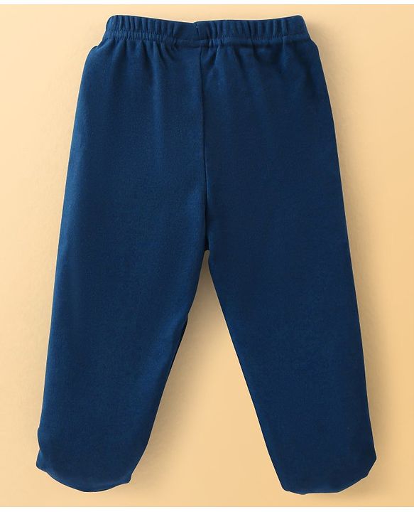 Babyhug Cotton Knit Footed Bootie Leggings Striped & Dolphin Printed Set of 3 - Red & Navy Blue