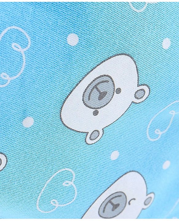 Babyhug Cotton Footed Bootie Leggings Striped & Polar Bear Print Pack of 3 - Blue & Green