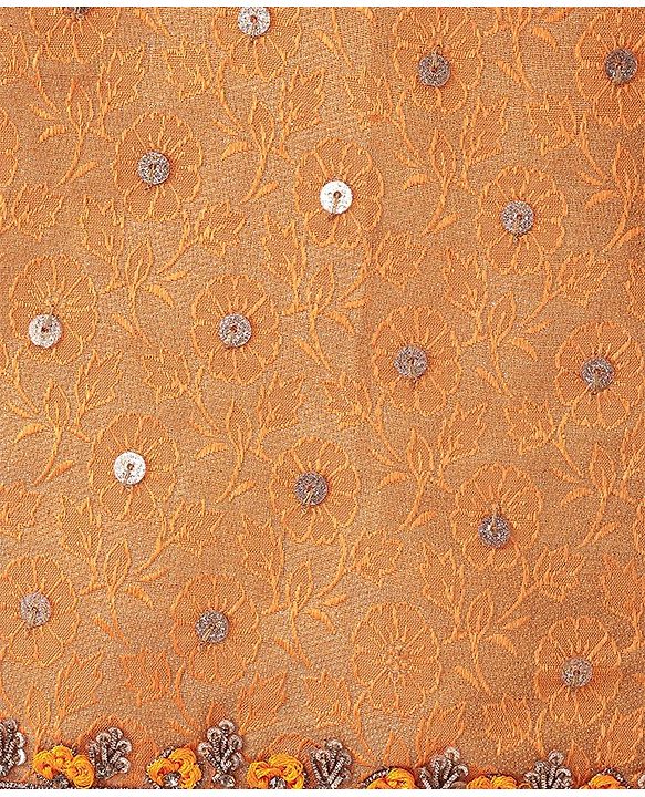 Babyhug  Sleeveless Brocade Choli with Embroided Lehenga and Dupatta - Orange