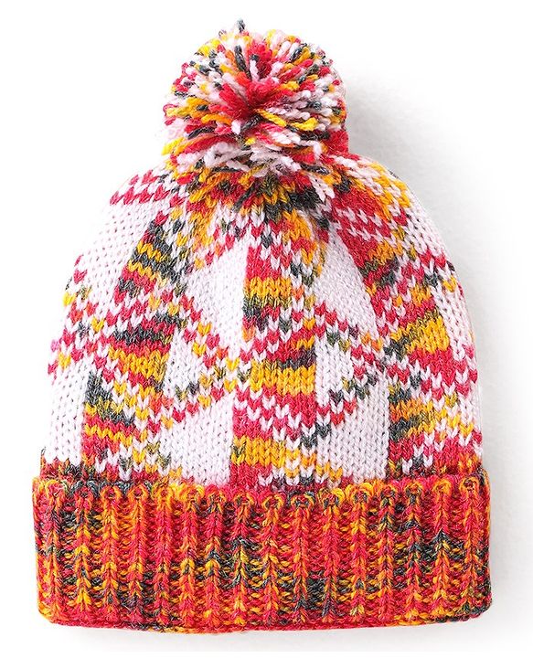 Babyhug Woollen Cap Argyle Design - Multicolour