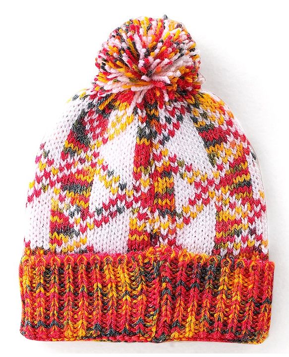 Babyhug Woollen Cap Argyle Design - Multicolour
