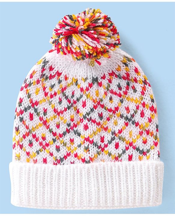 Babyhug Woollen Cap Argyle Design - Multicolour