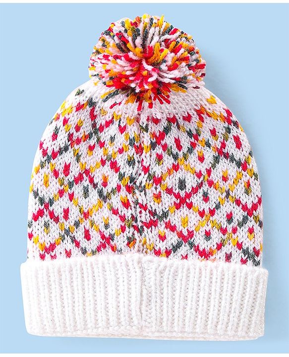 Babyhug Woollen Cap Argyle Design - Multicolour