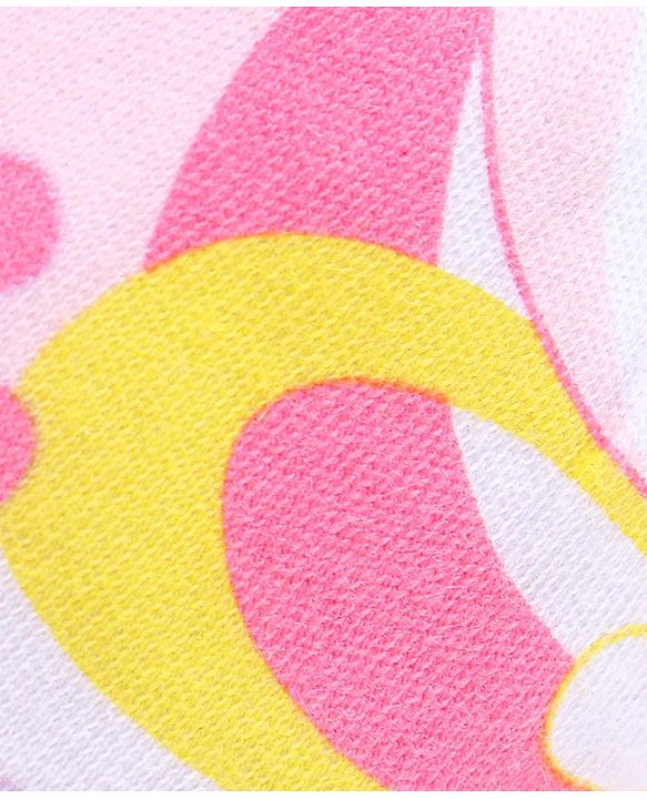 Babyhug 100% Cotton Knit Mitten & Booties Floral Print - Pink