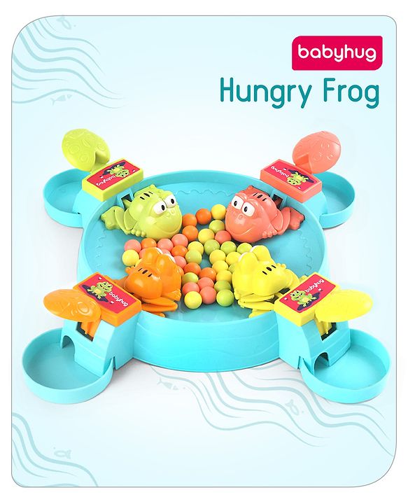 Babyhug Hungry Frog Indoor Board Game for Kids|Colorful 4 Player Bead-Eating Game|Fun Learning for Counting & Strategy|Easy to Play| 4 Yrs+|Family & Friendly Interaction Toy|BIS