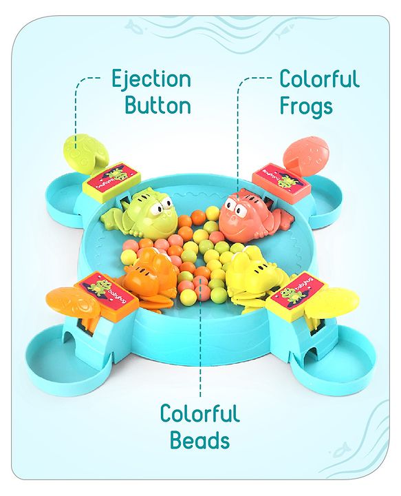 Babyhug Hungry Frog Indoor Board Game for Kids|Colorful 4 Player Bead-Eating Game|Fun Learning for Counting & Strategy|Easy to Play| 4 Yrs+|Family & Friendly Interaction Toy|BIS