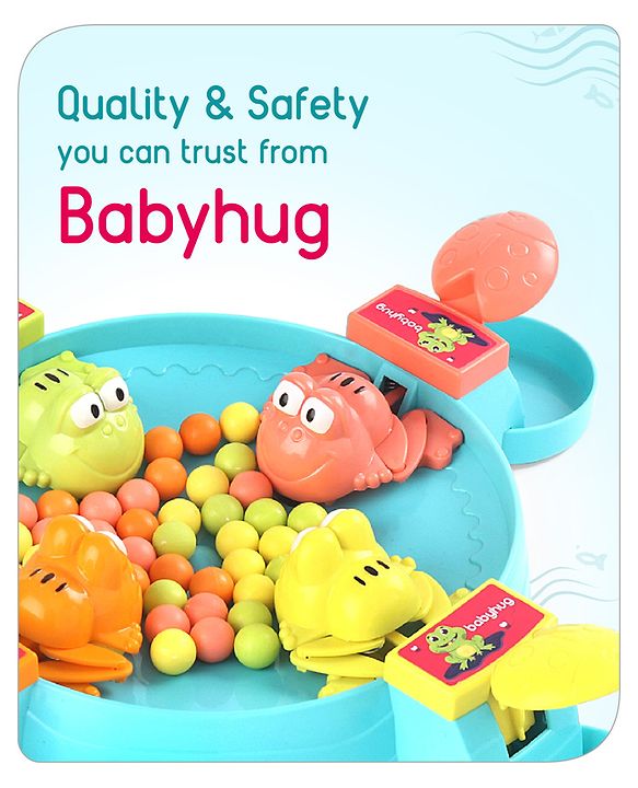 Babyhug Hungry Frog Indoor Board Game for Kids|Colorful 4 Player Bead-Eating Game|Fun Learning for Counting & Strategy|Easy to Play| 4 Yrs+|Family & Friendly Interaction Toy|BIS