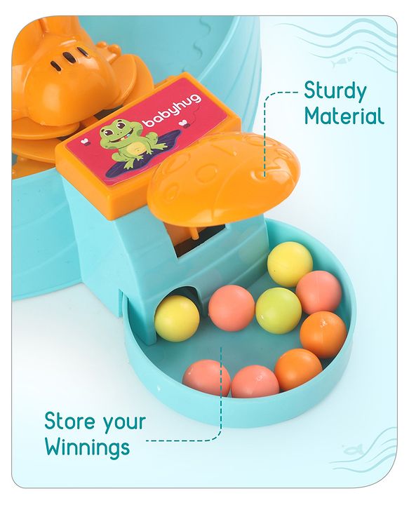 Babyhug Hungry Frog Indoor Board Game for Kids|Colorful 4 Player Bead-Eating Game|Fun Learning for Counting & Strategy|Easy to Play| 4 Yrs+|Family & Friendly Interaction Toy|BIS